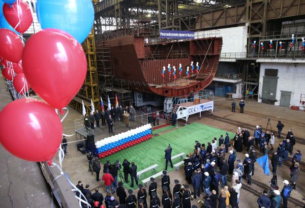 Ceremony celebrating the start of The Admiral Istomin frigare construction - Sputnik International