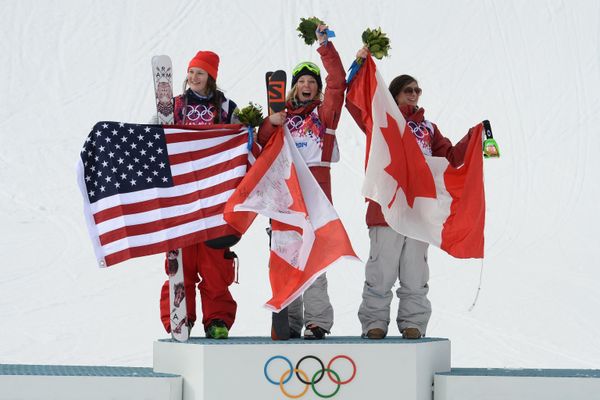 Devin Logan (USA), Dara Howell (Canada), Kim Lamarre (Canada) - Sputnik International