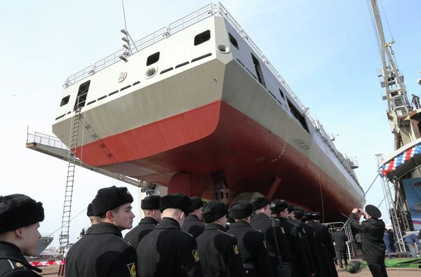 The Admiral Grigorovich frigate, designed for the Russian Black Sea Fleet, before a launching ceremony (Archive) - Sputnik International