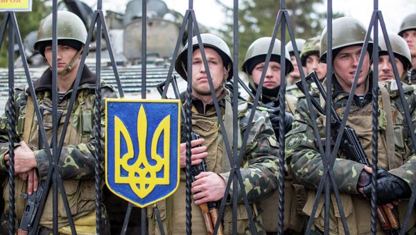 A group of Ukrainian soldiers at a military base A group of Ukrainian soldiers at a military base - Sputnik International