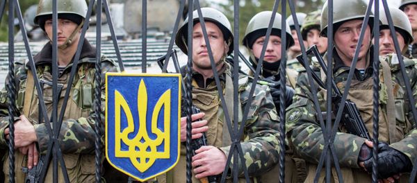 A group of Ukrainian soldiers at a military base A group of Ukrainian soldiers at a military base - Sputnik International