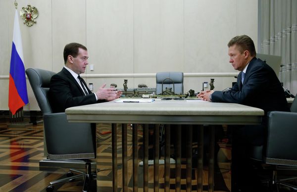 Dmitry Medvedev meets with Aleksei Miller - Sputnik International