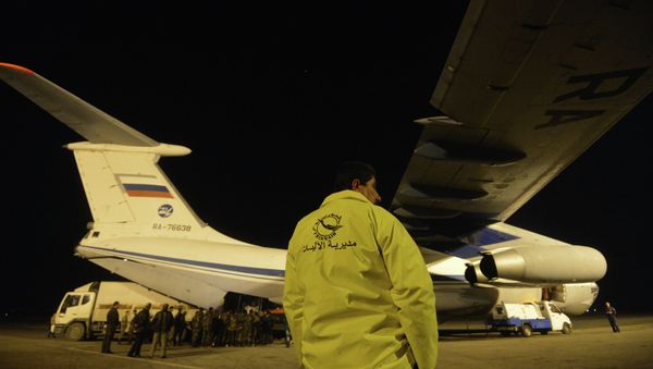 Russian plane with humanitarian aid in Latakia Airport in Syria (Archive) - Sputnik International
