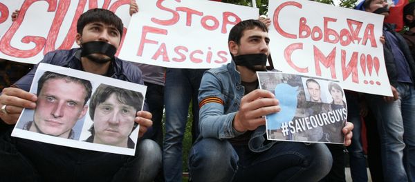 Rally in support of Russian journalists detained in Ukraine Rally in support of Russian journalists detained in Ukraine - Sputnik International