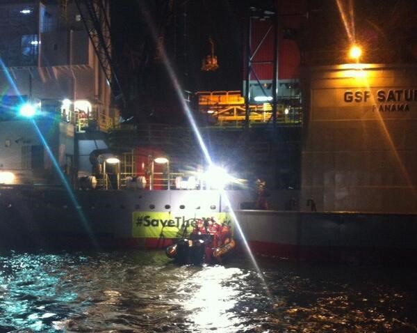 According to Dutch TV and radio channel NOS, the Greenpeace vessel, Arctic Sunrise, has made its way toward the Russian tanker, Mikhail Ulyanov, though its exact location is unknown at this time. According to Dutch TV and radio channel NOS, the Greenpeace vessel, Arctic Sunrise, has made its way toward the Russian tanker, Mikhail Ulyanov, though its exact location is unknown at this time. - Sputnik International