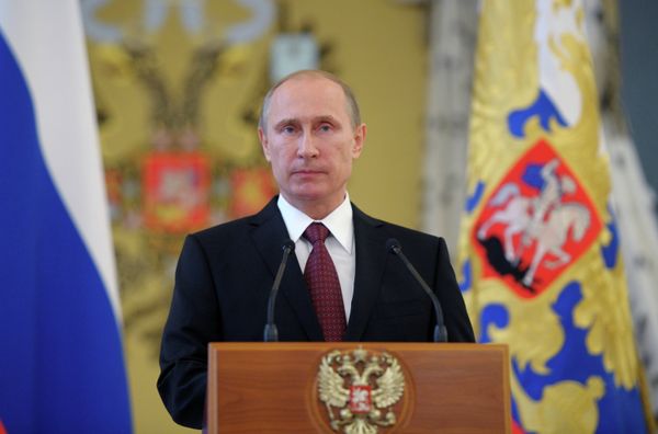 President Vladimir Putin at the reception in the Kremlin in honor of the graduates of military academies - Sputnik International