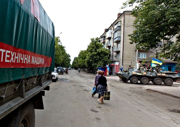 Ukrainian troops in Slaviansk - Sputnik International
