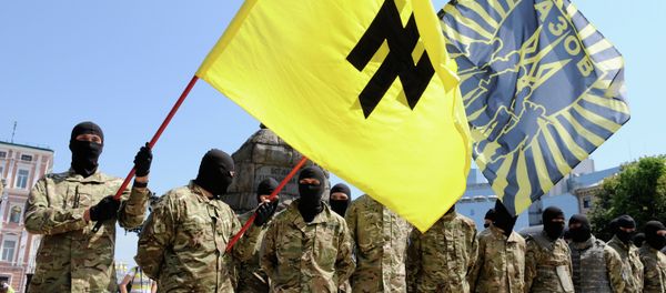 Azov battalion soldiers take oath in Kiev before being sent to Donbass Azov battalion soldiers take oath in Kiev before being sent to Donbass - Sputnik International