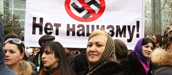 Russian people on a rally condemning Nazism. Russian people on a rally condemning Nazism. - Sputnik International