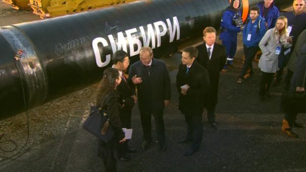 President Putin at tue ceremony marking the joining of the first link in the Power of Siberia main gas pipeline on September 1, 2014. - Sputnik International