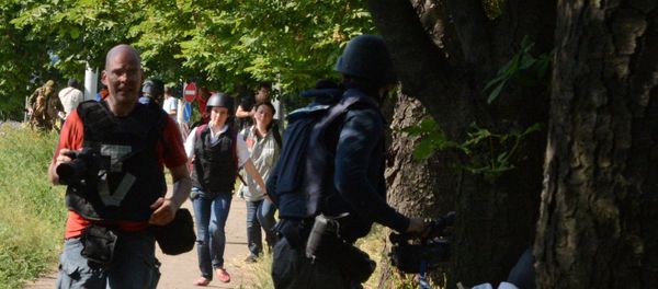 Group of Journalists Covering Events in East Ukraine. Group of Journalists Covering Events in East Ukraine. - Sputnik International