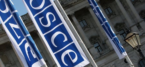 Флаги с логотипом ОБСЕ в Вене Флаги с логотипом ОБСЕ в Вене - Sputnik International