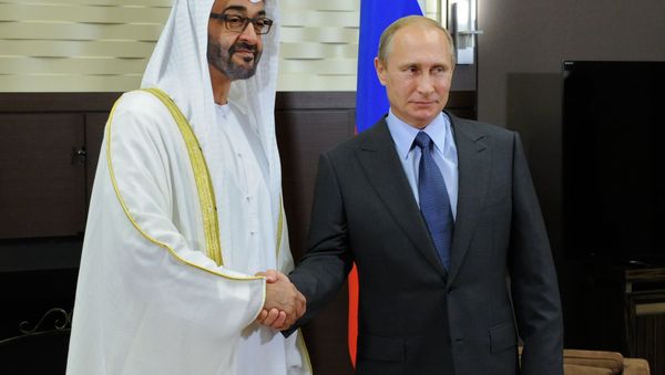 Russian President Vladimir Putin met with Gen. Mohammed bin Zayed bin Sultan Al Nahyan, the Crown Prince of Abu Dhabi, Thursday, discussing bilateral ties and the situation in the Middle East. - Sputnik International